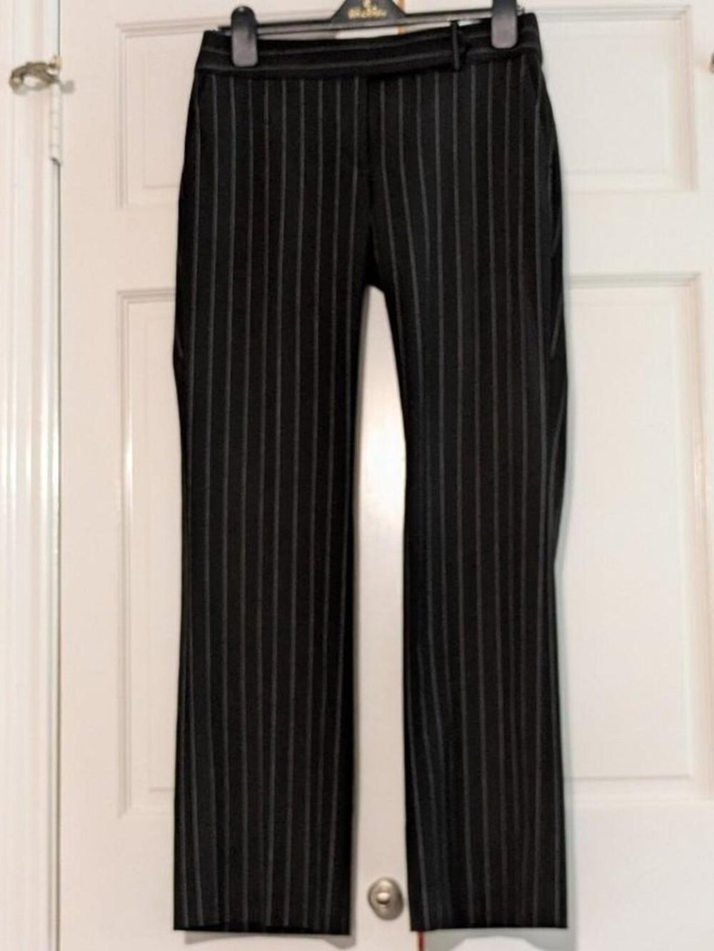 LOFT Marisa Trouser Black Pinstripe Dress Pants - Size 0